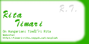 rita timari business card